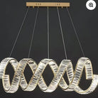 Modern Ring Crystal Chandelier for Dining Room - BrassCustomized 59''Blushlighting