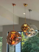 Modern Rock Glass Special Shape Pendant Lighting - D7.87''GoldWarm LightBlushlighting