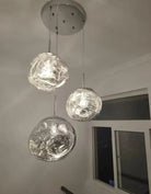 Modern Rock Glass Special Shape Pendant Lighting - D7.87''GoldWarm LightBlushlighting