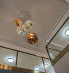 Modern Rock Glass Special Shape Pendant Lighting - D7.87''GoldWarm LightBlushlighting
