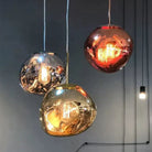 Modern Rock Glass Special Shape Pendant Lighting - D7.87''GoldWarm LightBlushlighting
