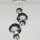 Modern Rock Glass Special Shape Pendant Lighting - Set B: D37.4"*H72.1"(D7.87"*3+D14.17"*2)SilverWarm LightBlushlighting
