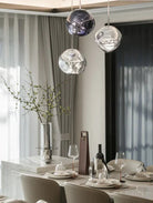 Modern Rock Glass Special Shape Pendant Lighting - D7.87''GoldWarm LightBlushlighting
