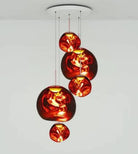 Modern Rock Glass Special Shape Pendant Lighting - Set B: D37.4"*H72.1"(D7.87"*3+D14.17"*2)Rose GoldWarm LightBlushlighting