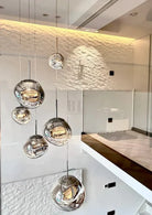 Modern Rock Glass Special Shape Pendant Lighting - D7.87''GoldWarm LightBlushlighting