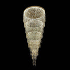 Modern Round 5 - Layer Crystal Tassel Chandelier for Villa/Staircase/Foyer/Living Room - D39.37''*H94.48''(D100cm*H240cm)/62.2kgWarm LightBlushlighting