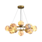 Modern Round Alabaster Chandelier - D560-21.5"L × 15"W × 21"HBlushlighting