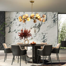 Modern Round Alabaster Chandelier