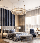 Modern Round Drum Dimmable Chandelier for Living Room/Bedroom - D31.5"*H10"Blushlighting