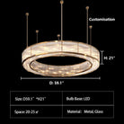 Modern Round Drum Dimmable Chandelier for Living Room/Bedroom - D31.5"*H10"Blushlighting