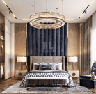 Modern Round Drum Dimmable Chandelier for Living Room/Bedroom - D31.5"*H10"Blushlighting