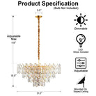 Modern Round K9 Crystal Chandelier - Gold31.5inchBlushlighting