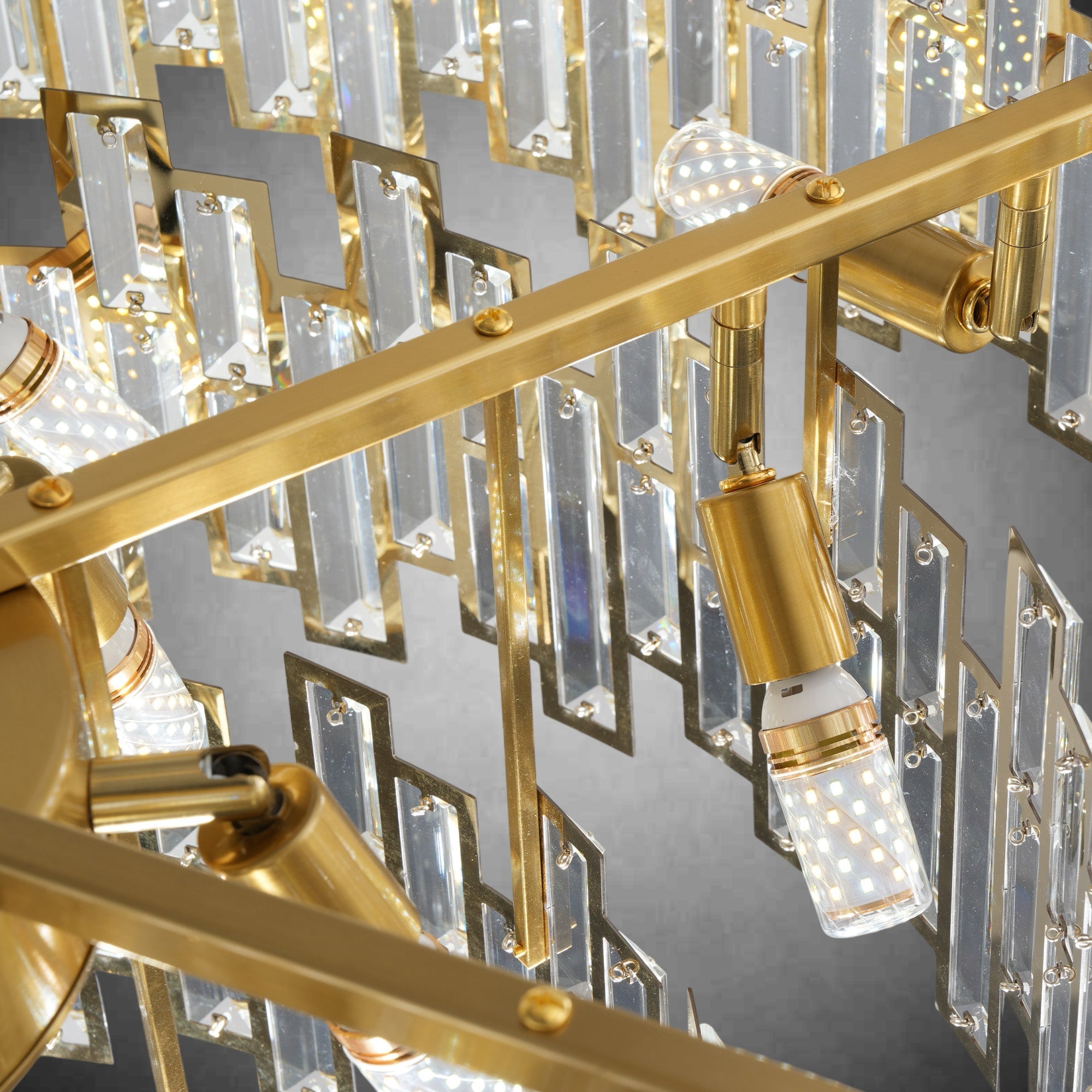 Modern Round K9 Crystal Chandelier - Gold31.5inchBlushlighting