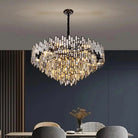 Modern Round Luxury K9 Crystal Chandelier for Dining Room Entryway Foyer - 38.5 inchBlushlighting