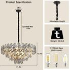 Modern Round Luxury K9 Crystal Chandelier for Dining Room Entryway Foyer - Blushlighting