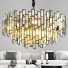 Modern Round Luxury K9 Crystal Chandelier for Dining Room Entryway Foyer - 38.5 inchBlushlighting