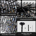 Modern Round Luxury K9 Crystal Chandelier for Dining Room Entryway Foyer - 38.5 inchBlushlighting