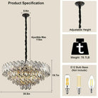 Modern Round Luxury K9 Crystal Chandelier for Dining Room Entryway Foyer - 38.5 inchBlushlighting