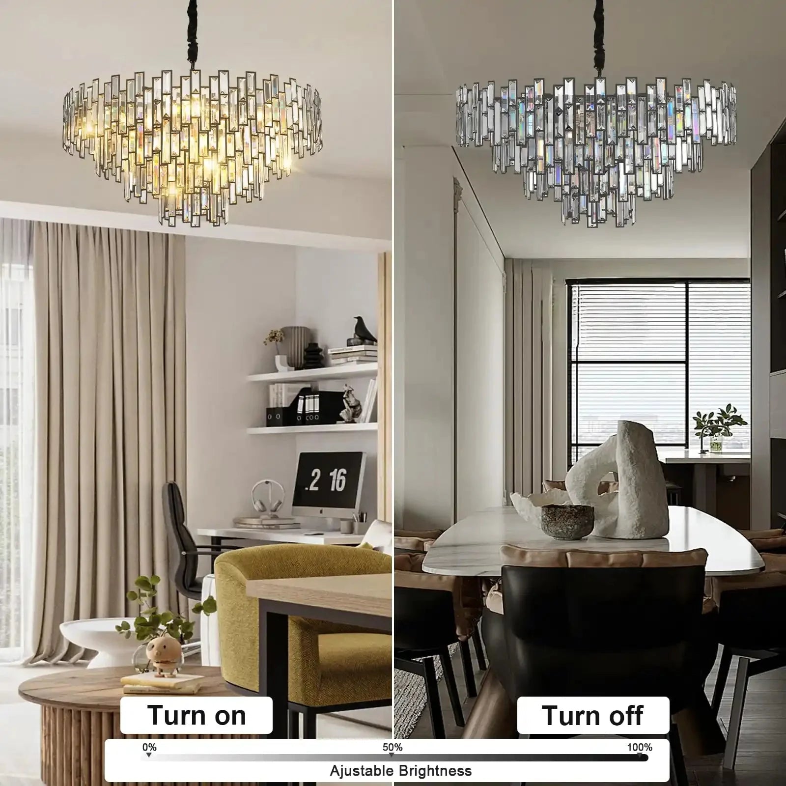 Modern Round Luxury K9 Crystal Chandelier for Dining Room Entryway Foyer - 38.5 inchBlushlighting