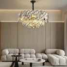 Modern Round Luxury K9 Crystal Chandelier for Dining Room Entryway Foyer - 24.4 inchBlushlighting