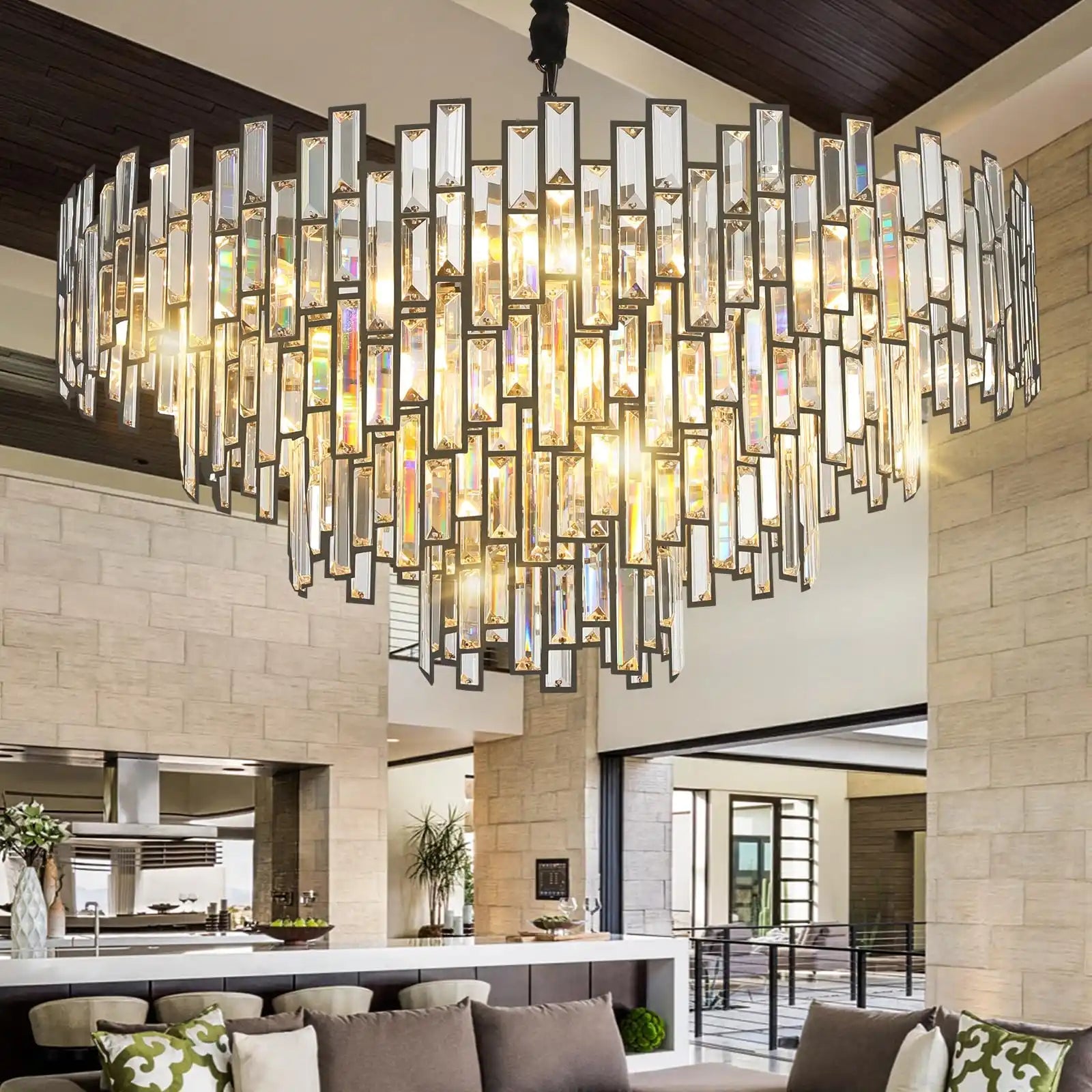 Modern Round Luxury K9 Crystal Chandelier for Dining Room Entryway Foyer - Blushlighting