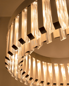 Modern Round Metal Crystal Chandelier for Dining Room/Bedroom - D39.4"*H13.78"(D100cm*H35cm)GoldBlushlighting