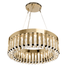 Modern Round Metal Crystal Chandelier for Dining Room/Bedroom - D39.4"*H13.78"(D100cm*H35cm)GoldBlushlighting