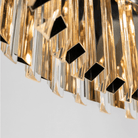 Modern Round Metal Crystal Chandelier for Dining Room/Bedroom - D39.4"*H13.78"(D100cm*H35cm)GoldBlushlighting