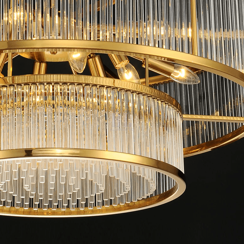Modern Round/Rectangular Glass Rods Chandelier - Rectangular/L59.1"*H11.8"Warm LightBlushlighting