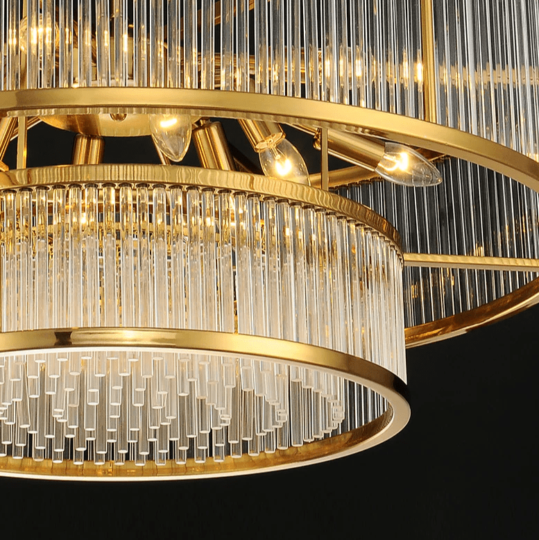 Modern Round/Rectangular Glass Rods Chandelier - Rectangular/L59.1"*H11.8"Warm LightBlushlighting