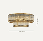 Modern Round/Rectangular Glass Rods Chandelier - Rectangular/L59.1"*H11.8"Warm LightBlushlighting