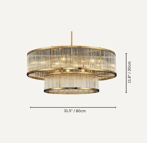 Modern Round/Rectangular Glass Rods Chandelier - Rectangular/L59.1"*H11.8"Warm LightBlushlighting