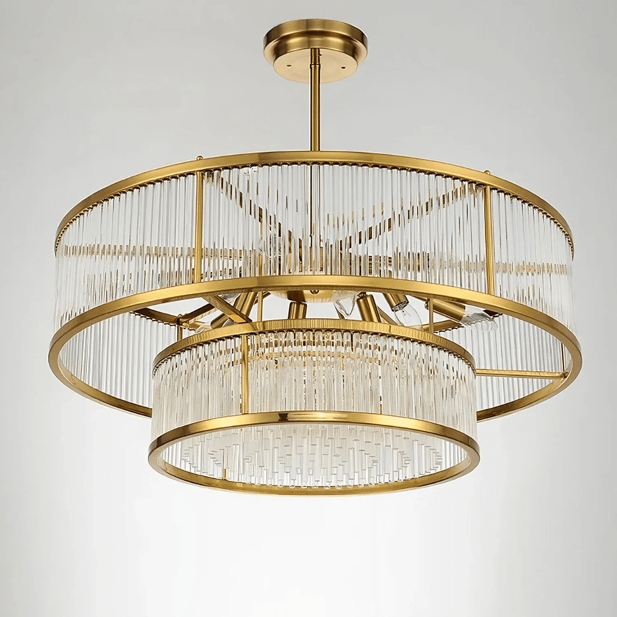Modern Round/Rectangular Glass Rods Chandelier - Rectangular/L59.1"*H11.8"Warm LightBlushlighting