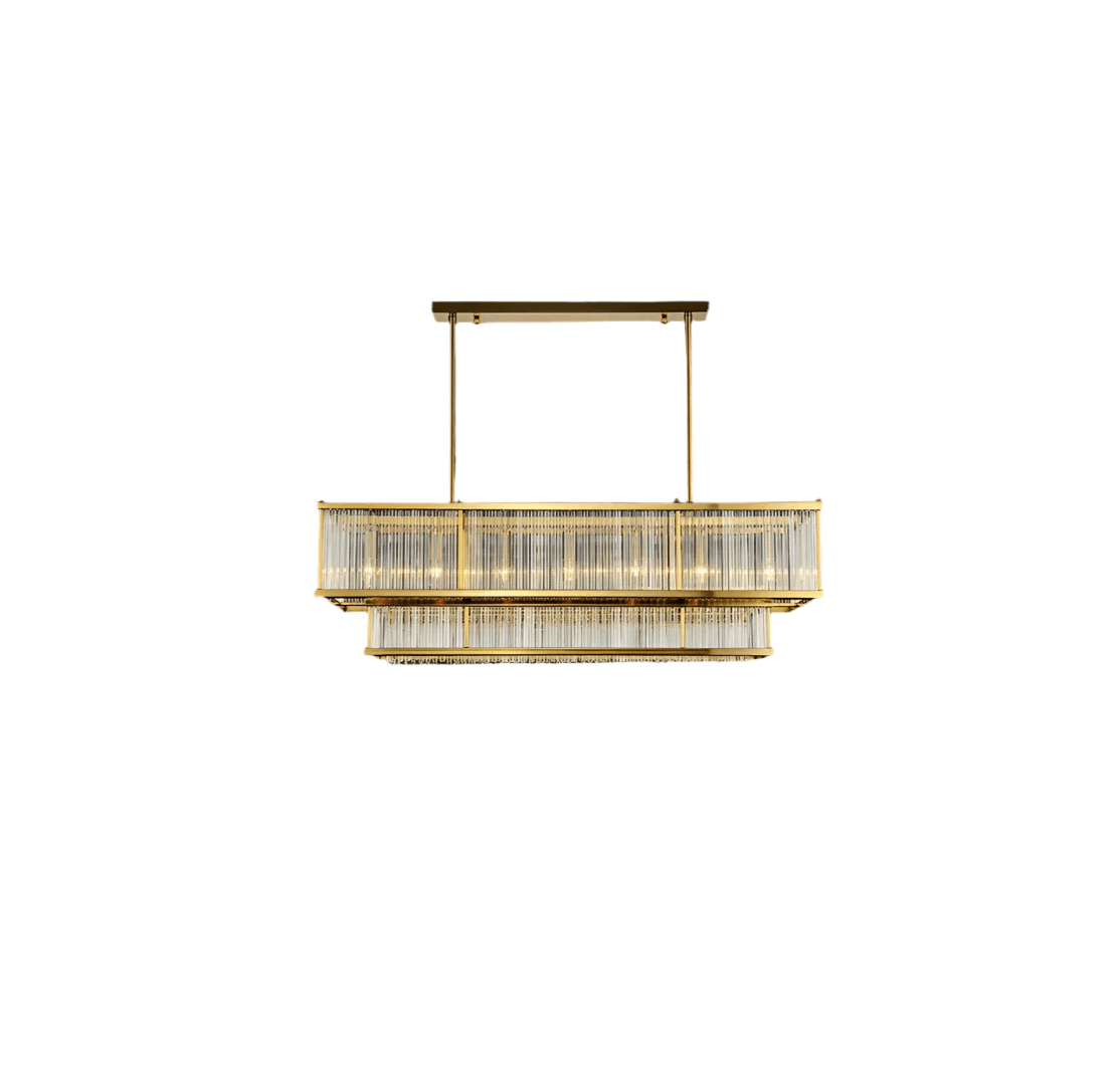 Modern Round/Rectangular Glass Rods Chandelier - Rectangular/L59.1"*H11.8"Warm LightBlushlighting
