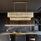 Modern Round/Rectangular Glass Rods Chandelier - Rectangular/L59.1"*H11.8"Warm LightBlushlighting