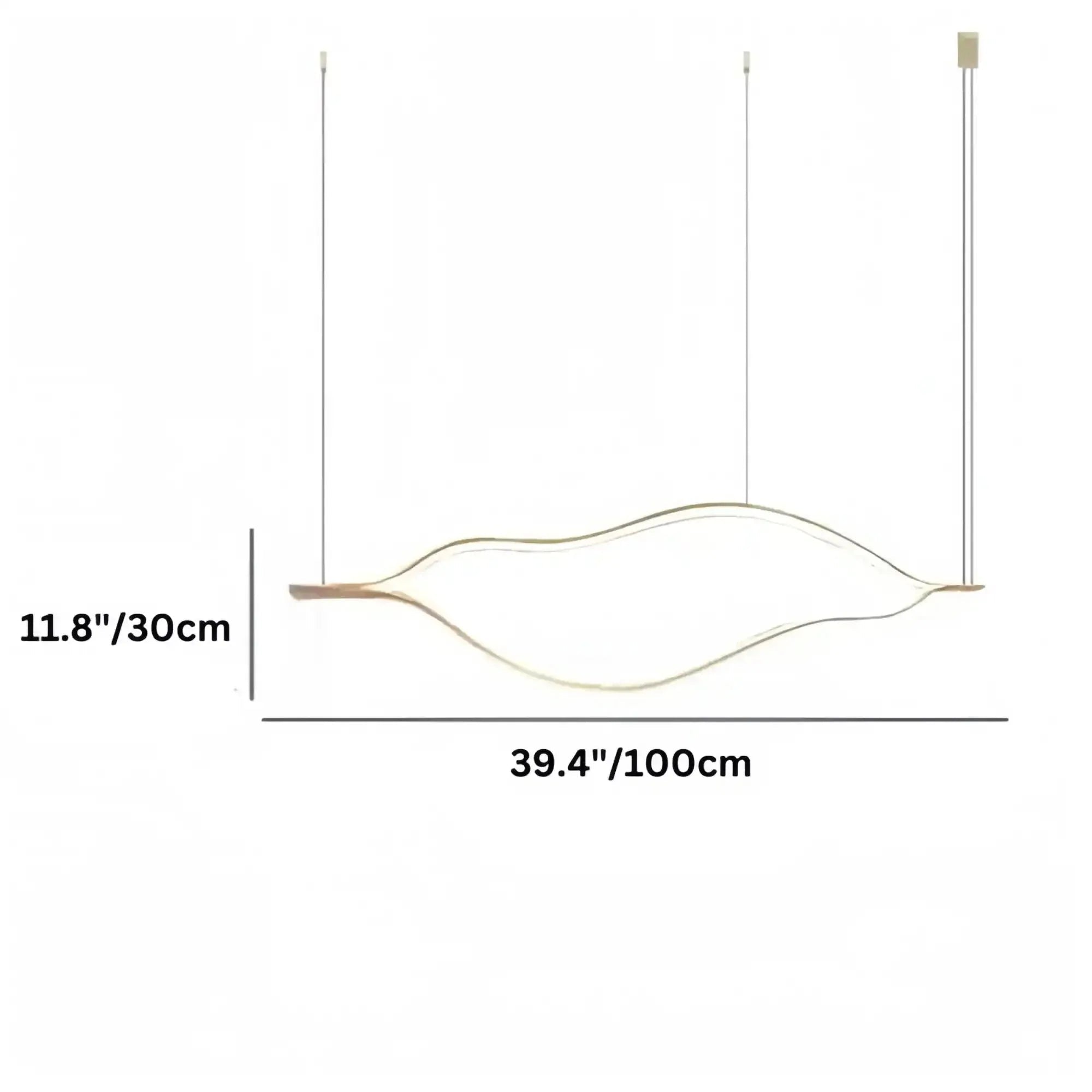 Modern Simple Aluminum Waving Chandelier - L31.5"*W2"*H11.8" singleWarm LightBlushlighting