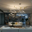 Modern Simple Aluminum Waving Chandelier - L31.5"*W2"*H11.8" singleWarm LightBlushlighting