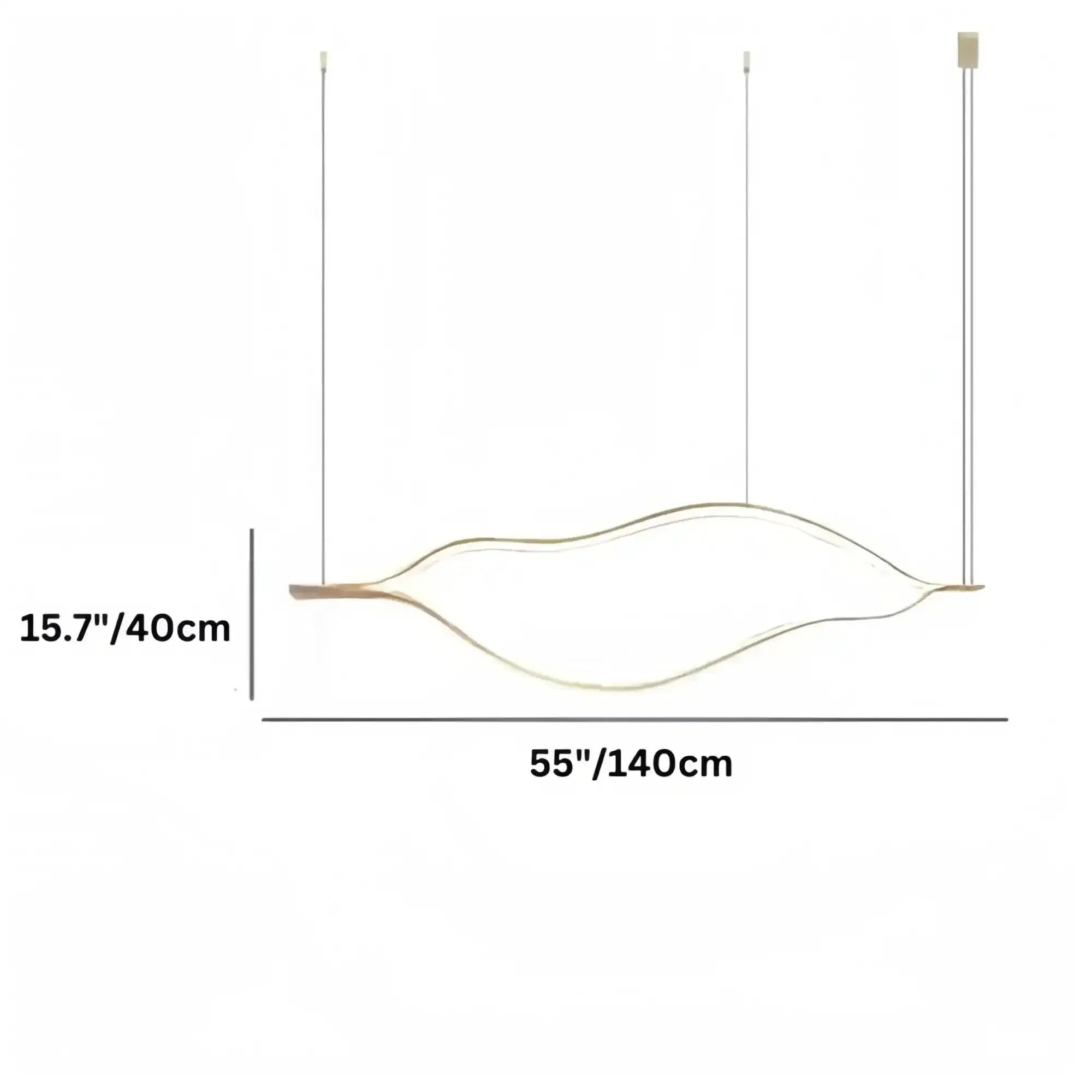 Modern Simple Aluminum Waving Chandelier - L31.5"*W2"*H11.8" singleWarm LightBlushlighting