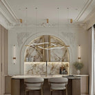 Modern Simple Aluminum Waving Chandelier - L31.5"*W2"*H11.8" singleWarm LightBlushlighting