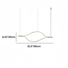 Modern Simple Aluminum Waving Chandelier - L31.5"*W2"*H11.8" singleWarm LightBlushlighting