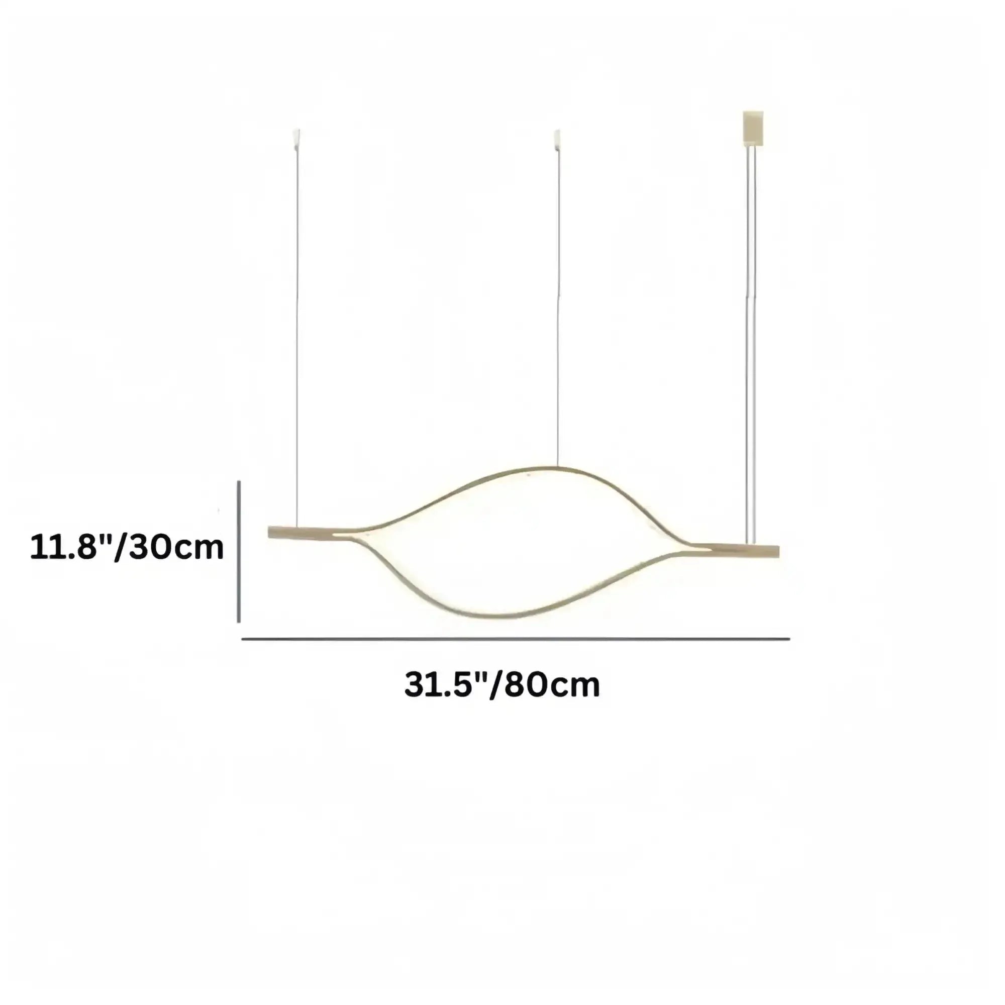 Modern Simple Aluminum Waving Chandelier - L31.5"*W2"*H11.8" singleWarm LightBlushlighting