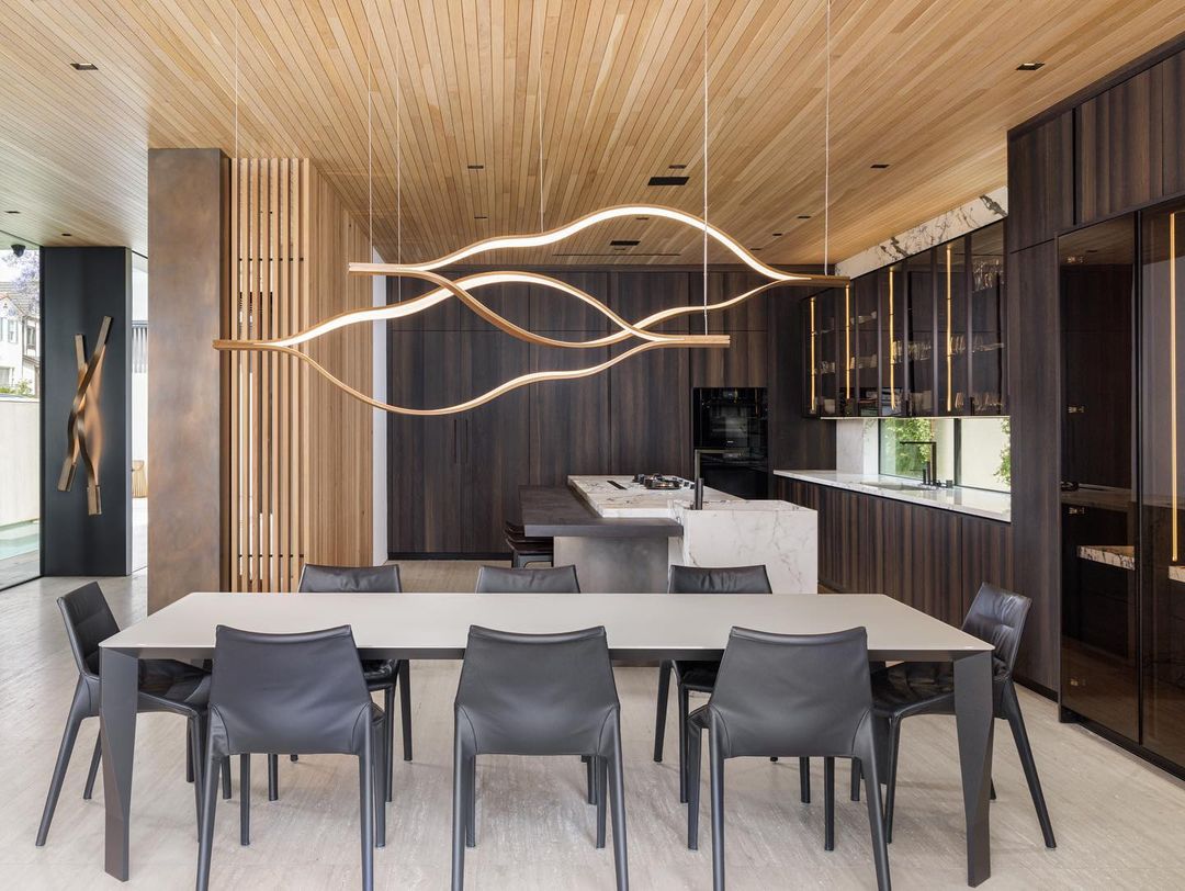 Modern Simple Brass Waving Chandelier for Living/Dining Room/Kitchen Island - L31.5"*W2.2"*H11.8"GoldWarm LightBlushlighting