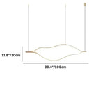 Modern Simple Brass Waving Chandelier for Living/Dining Room/Kitchen Island - L31.5"*W2.2"*H11.8"GoldWarm LightBlushlighting