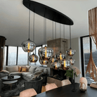 Modern Smoke Gray Glass Lamp Designer Chandelier - Blushlighting