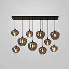 Modern Smoke Gray Glass Lamp Designer Chandelier - L47.2"*W11.8"*H39.4"/ LED*6Rectangular CanopyWarm LightBlushlighting