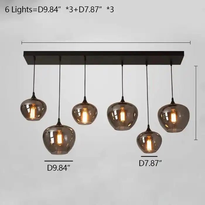 Modern Smoke Gray Glass Lamp Designer Chandelier - Blushlighting