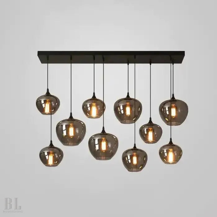 Modern Smoke Gray Glass Lamp Designer Chandelier - Blushlighting