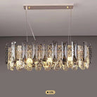 Modern Smoky Gray Crystal Chandelier Gleamy Light Fixture for Living/Dining Room/ Bedroom/ Home Office - Round D39.37"*H8.66"GoldWarm LightBlushlighting