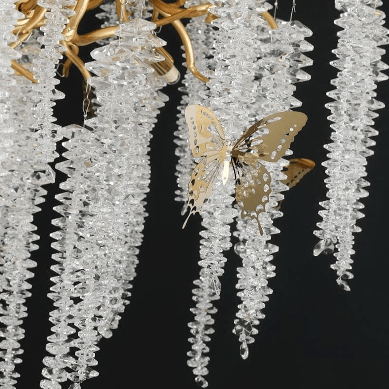 Modern Snowflake Crystal Branch Chandelier - 24" WBlushlighting