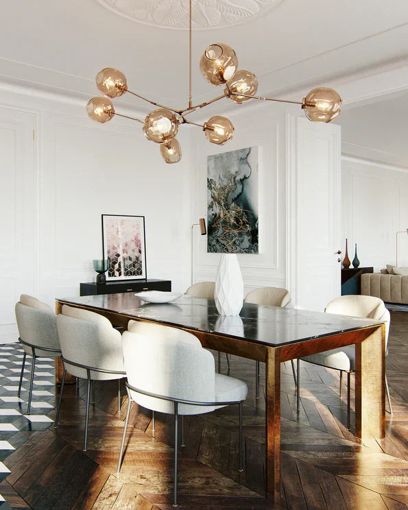 Modern Sputnik Smoky Gray/Amber Glass Branch Chandelier for Kitchen Island/Dining Room-Chandeliers-Blushlighting